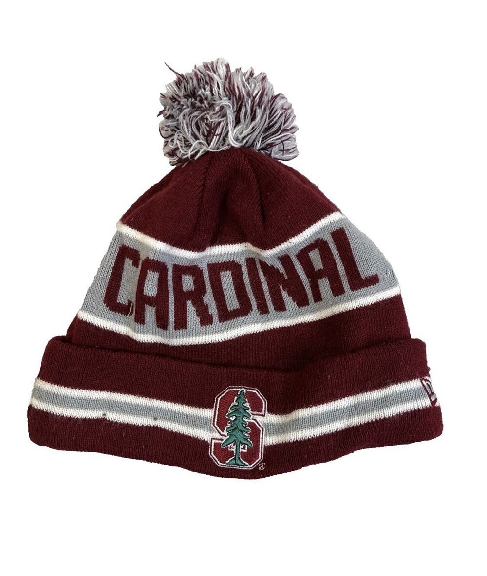Stanford Cardinals Fleece Lined Knit Beanie Hat New Era Pom Pom Toboggan Red